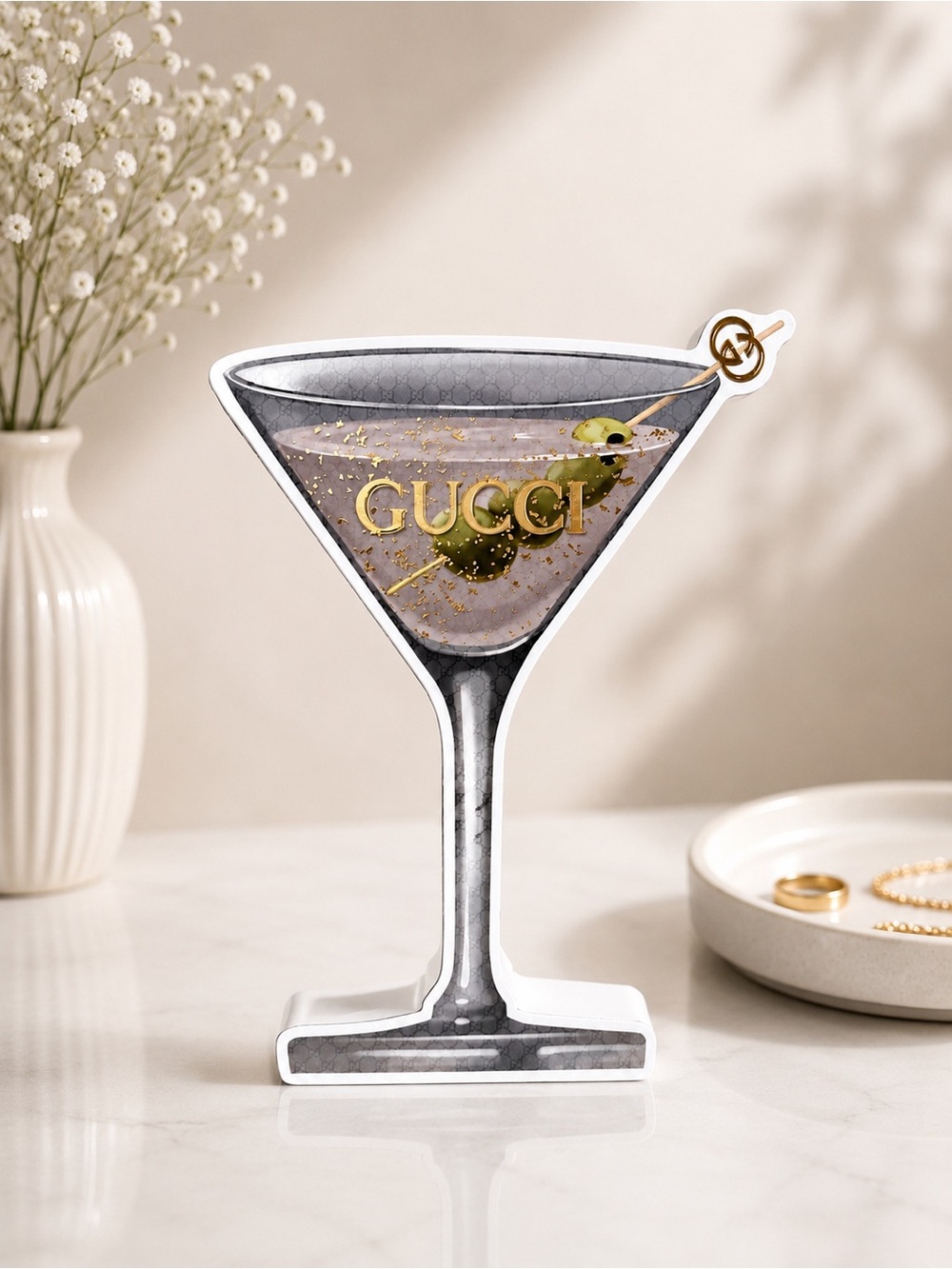 GUCCI LUXURY 3D WOOD MARTINI HOME DECOR